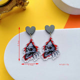 FUNNY HORROR SKULL GHOST EARRINGS_CWAJE2424
