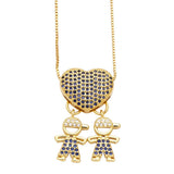 SIMPLE BOYS AND GIRL GOOD FRIENDS PENDANT NECKLACE_CWAJE0891