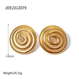 SIMPLE AND STYLISH 18K GOLD SPIRAL EARRINGS_CWASC1661