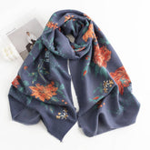 ROSE PRINT TASSEL SCARF BOHO FAUX CASHMERE WRAP_CWASC0456