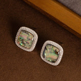 EXQUISITE NATURAL ABALONE DIAMOND EARRINGS_CWMM4280