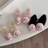 PINK ROSE MESH HAIR CLIP CREASE DUCKBILL BANG PIN_CWAHA4693