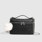 CHIC OSTRICH GRAIN CHAIN SHOULDER VANITY BAG_CWAB5722