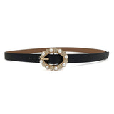 Women'S Pearl Rhinestone Thin Belt Waist Belt_Cwabe0699
