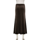 Vintage Brown Low Fanny Pack Velvet Skirt