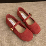 SOFT SOLE ROUND TOE MARY JANE FLATS FOR WOMEN_CWSHF0069