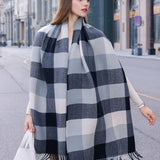 CRINKLE PLAID WINTER SCARF UNISEX SOFT WRAP_CWASC0195