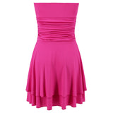 Strapless Ruffle Mini Bodycon Skirt Dress