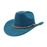 Western Ethnic Suede Cowboy Jazz Fedora Hat_Cwah04504