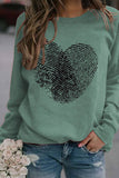 Valentine Day Heart Print Long Sleeved Pullover_Cwtstl0989