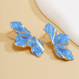 SWEET GRADIENT OIL DROP FLOWER ALLOY EARRINGS_CWMM3198