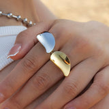 SIMPLE STAINLESS STEEL DROP SHAPED RINGS_CWAJE1248