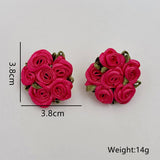 HANDMADE ROSE CHIC FRESH FABRIC STUD EARRINGS_CWMM6267