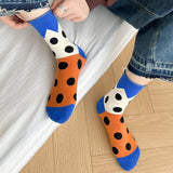 ALL SEASON PURE COTTON MID TUBE POLKA DOT SOCKS_CWMS0535