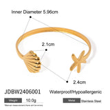 18K GOLD SEASHELL OPEN CUFF VINTAGE STYLE_CWAJE4664