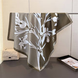 Retro Floral Faux Silk Square Neck Scarf_Cwasc03436
