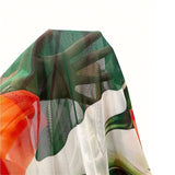 PLANT PRINT MESH LONG BEACH COVER UP BOHO STYLE_CWBLS0470