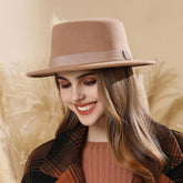 AUTUMN WINTER FELT HAT ELEGANT VINTAGE FEDORA_CWAH1975