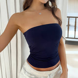 Y2K Sexy Solid Color Backless Tight Knit Top