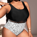 SIMPLE PRINTED ONE PIECE BIKINI SWIMSUIT_CWMW0230