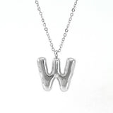 Cwaje1946_Steel Color Bubble Letter Necklace