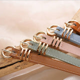 Vintage Leather Skinny Womens Belt