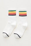 RAINBOW LINED ANKLE CREW SOCKS_CWMS118