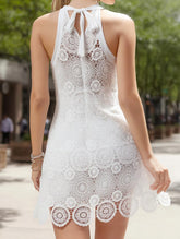 Sleeveless Halter Solid Color Doll Dress ??Lightweight Polyester Tunic Dress for Women