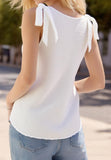 Solid Color Casual V-neck Halter Vest ??100% Cotton Summer Tank Top for Women