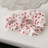 Polka Strawberry Scrunchie Cute Low Pony_Cwaha08168