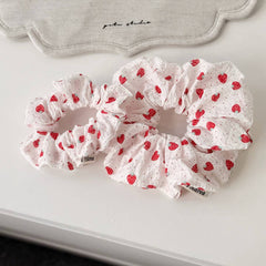 Polka Strawberry Scrunchie Cute Low Pony_Cwaha08168