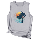 Trendy Loose Fit Coconut Tree Vest For Women