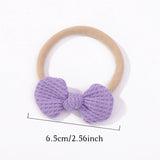 Waffle Bow Baby Headband Set Solid Colors
