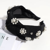 Women Imitation Pearl Knotted Headband