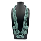 Wooden Beads Wood Geometric Necklace_Cwmm4956