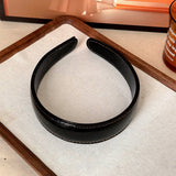 Vintage Leather Wide Headband Women Retro Style_Cwaha07781