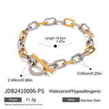 Two-Tone Stainless Steel Chain Bracelet