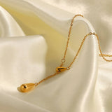 Ladies Fashion Water Drop Pendant Necklace_Cwaje1434