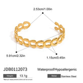 18K GOLD V SHAPED HOLLOW OPEN CUFF BRACELET_CWAJE4856