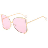 RUNWAY OVERSIZED SUNGLASSES WITH GEM ARMS_CWASG1181