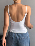 Solid-Color Backless, Form-Fitting Halter Top