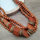 RETRO ETHNIC STYLE WOODEN MULTI LAYER NECKLACE_CWMM4852
