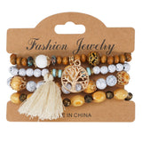 ROSE HANDMADE WOODEN BEAD BRACELET_CWAJE2204