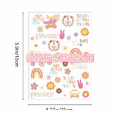 KIDS WATERPROOF PEACE LOVE RAINBOW FACE TATTOOS_CWMM8254