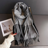 Colorblock Plaid Tassel Scarf Wrap For Winter_Cwasc03275