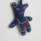 HANDCRAFTED CROOKED BEAR DOLL WITH INDIGO DYE_CWMM6023