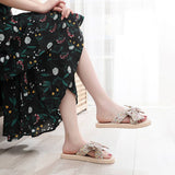 New Printed Flower Bow Sandals_Cwshs0724