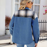 Washed Denim Patchwork Jacket Jacket Top