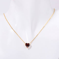 STAINLESS STEEL BIRTHSTONE HEART NECKLACE_CWMM5667