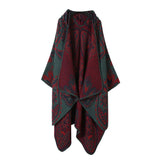 HOODED CAPE VERSATILE SUNFLOWER SCARF SLIT SHAWL_CWASC2272